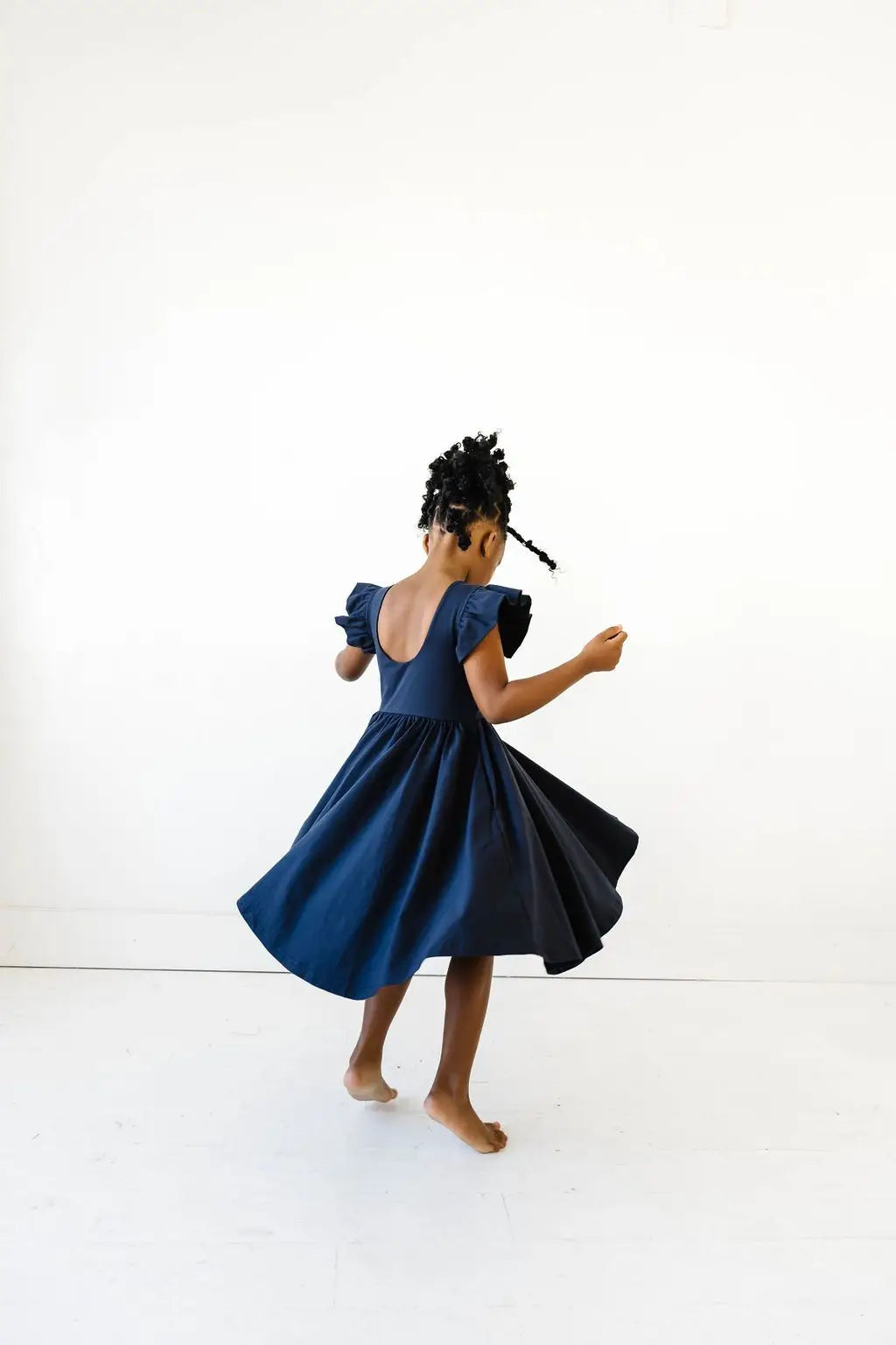 Olivia Dress in Navy Ollie Jay