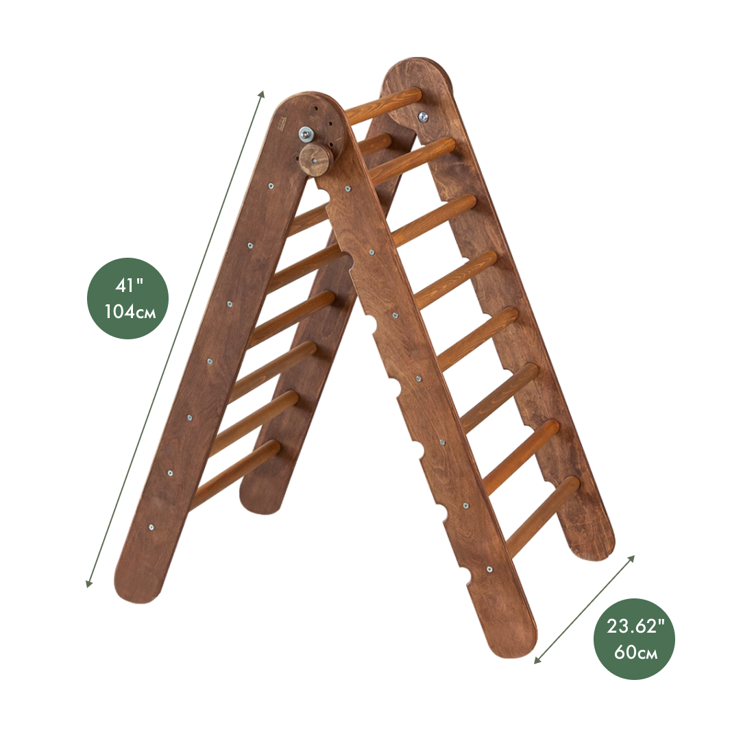 Triangle Ladder - Montessori Climber for Toddlers 1-7 y.o. – Chocolate Single Ladders Goodevas