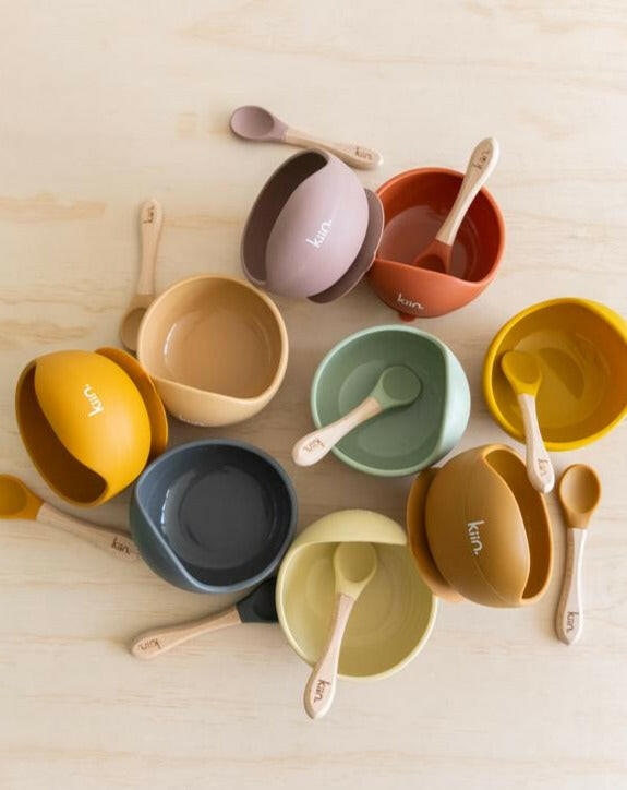Silicone Bowl + Spoon Set Feeding Kiin Baby