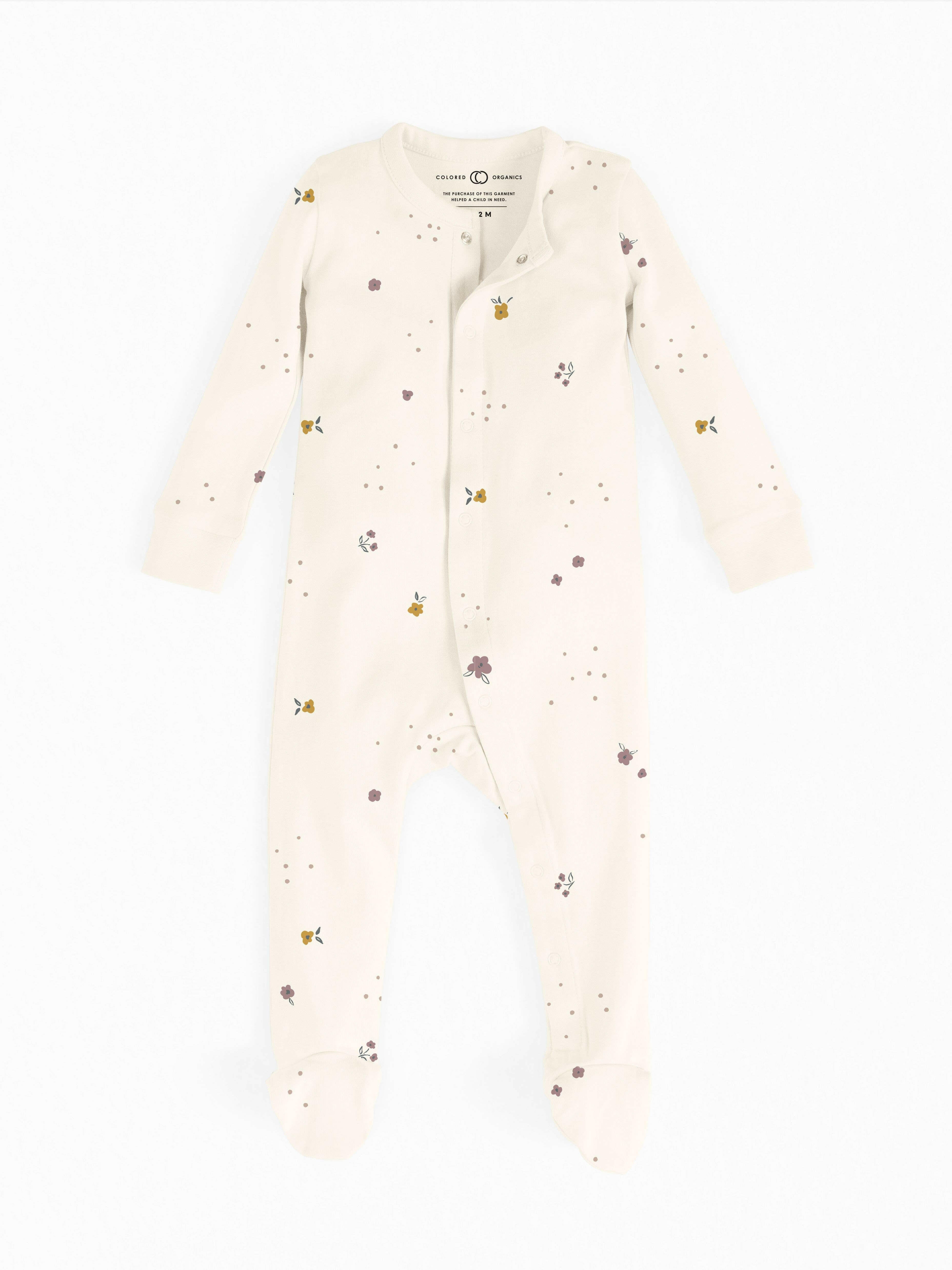 Skylar Footed Sleeper - Mia Floral Baby Clothing Colored Organics
