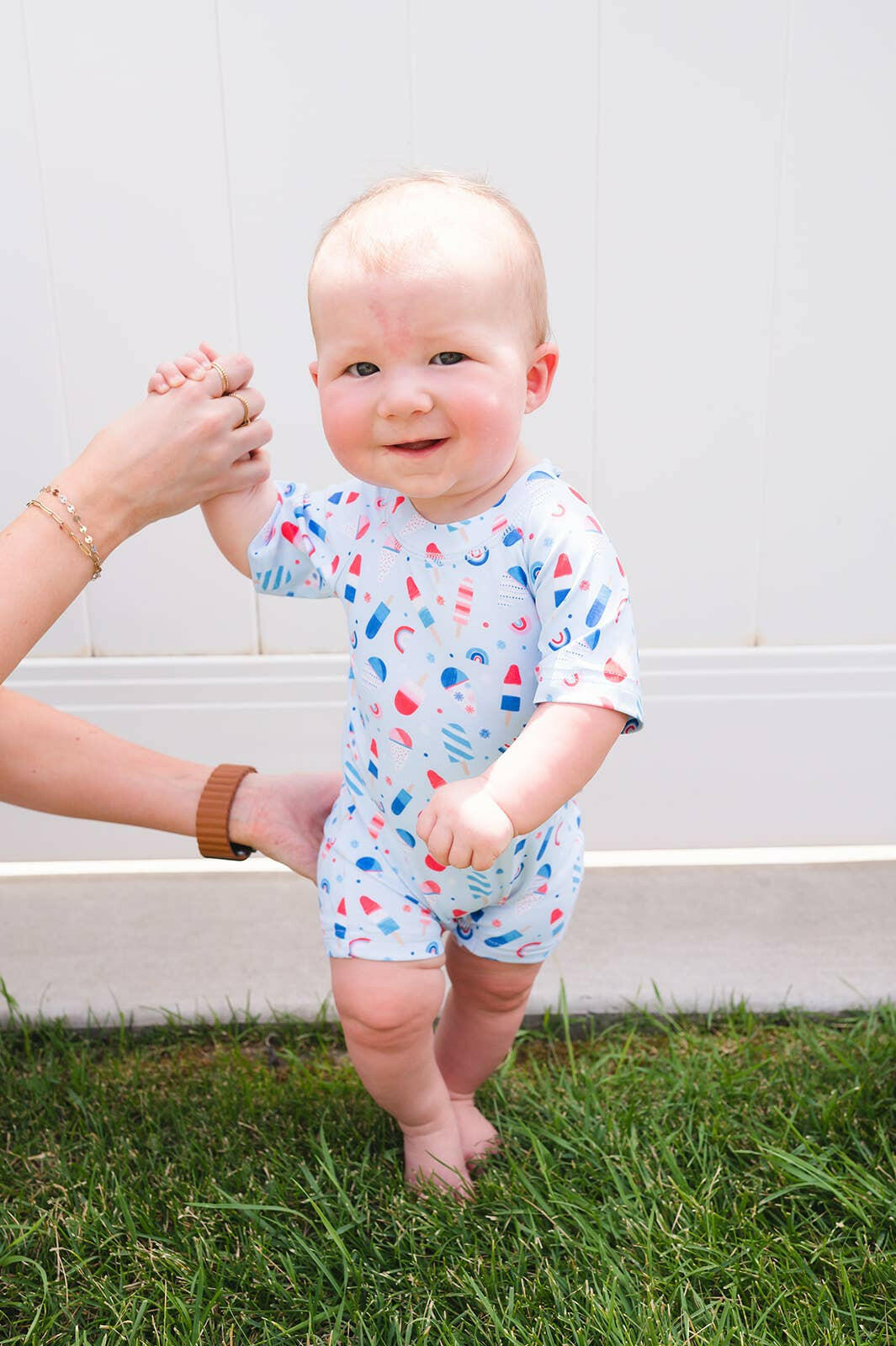 Baby Swim in Sweet Freedom, UPF 50 romper Ollie Jay