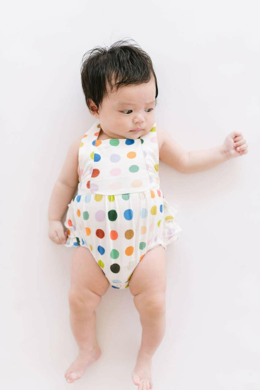 Isla Romper in Bold Dots romper Ollie Jay