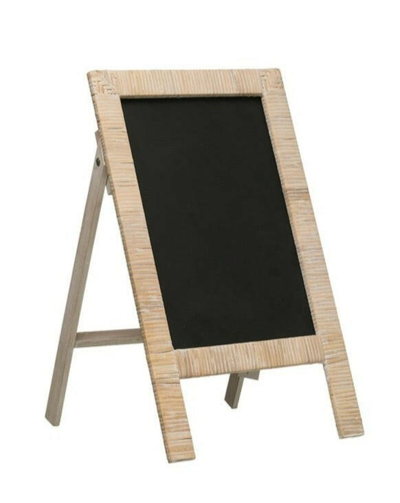 Rattan & Wooden Chalkboard Easel Kids Toys Bloomingville Mini