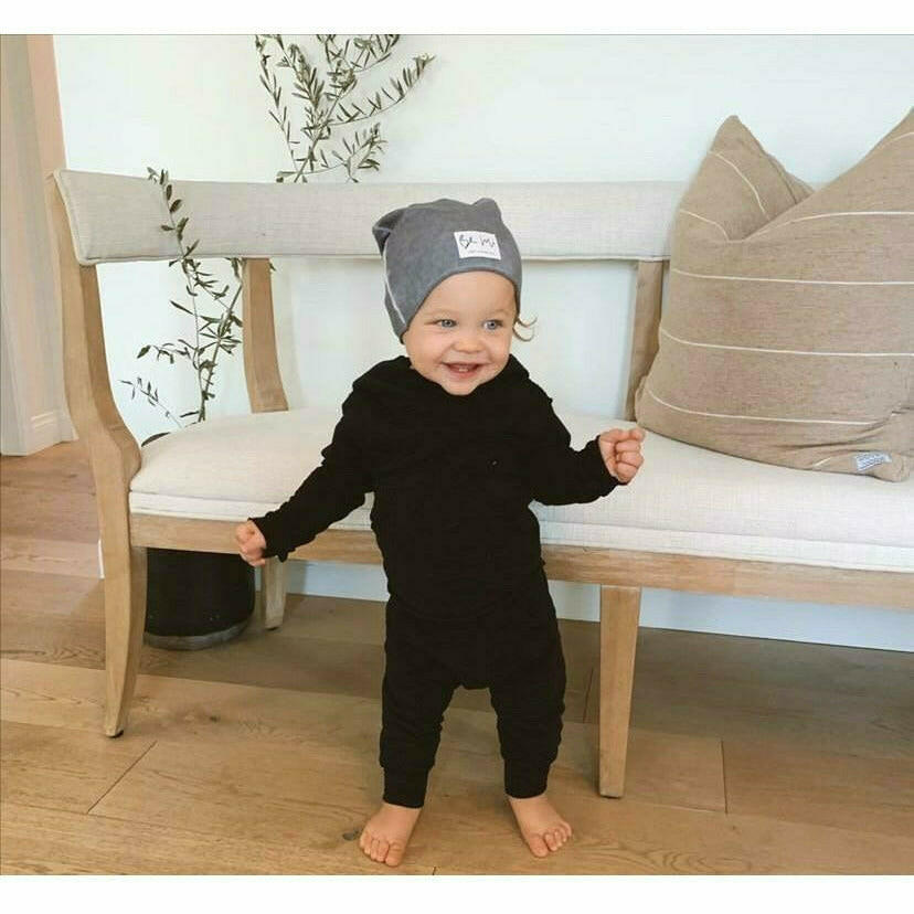Baby Organic Beanie Beanies Be Mi Los Angeles S (6m - 2yrs) Oil Wash Grey