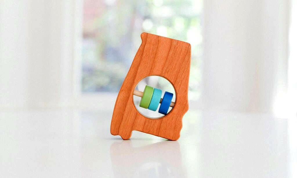 Alabama State Wooden Baby Rattle™ State Rattle Bannor Toys