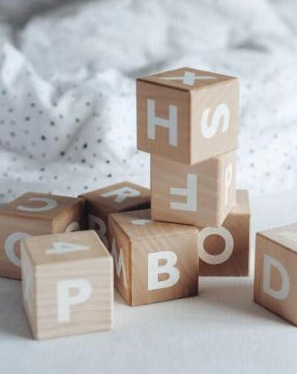 Alphabet Blocks in Various Colors Blocks Ooh Noo White
