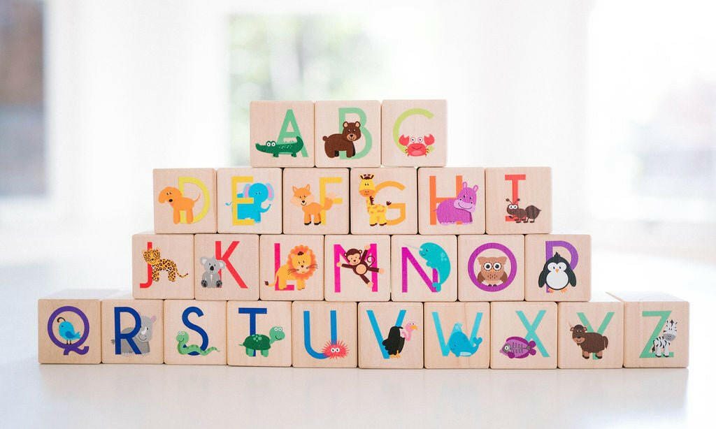 Animal ABC Blocks Wooden Blocks Bannor Toys