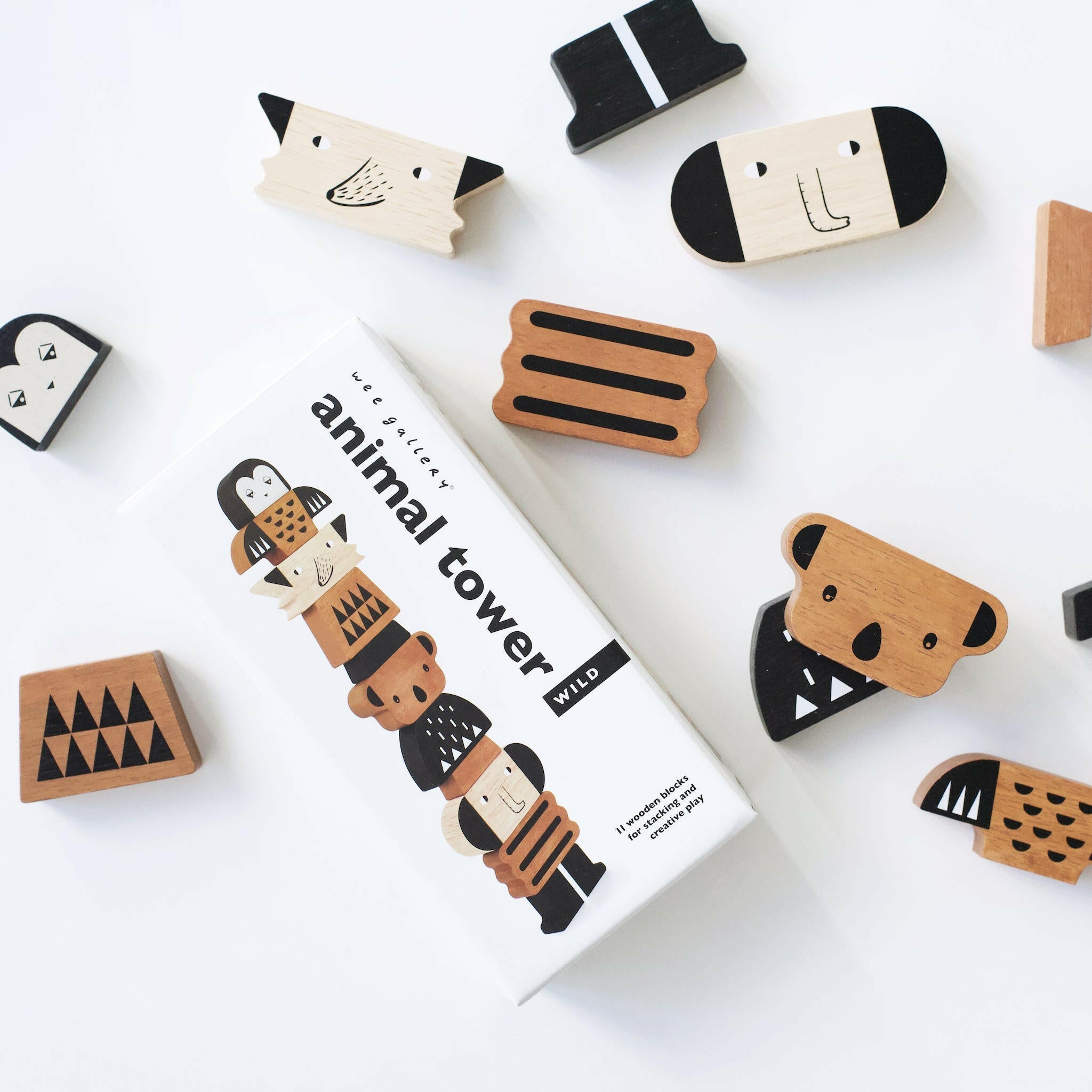 Animal Tower Wooden Toys Wee Gallery