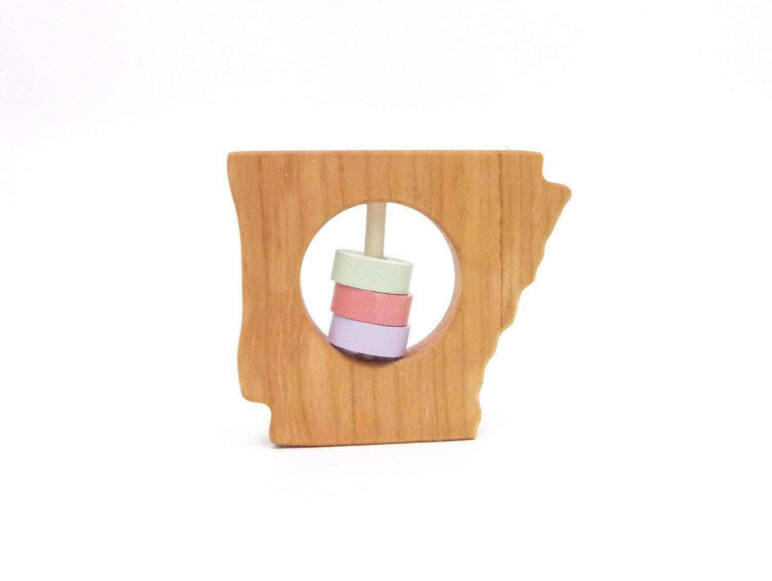 Arkansas State Wooden Baby Rattle™ State Rattle Bannor Toys