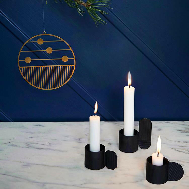 Art Candleholder - Hexagon - Black OYOY