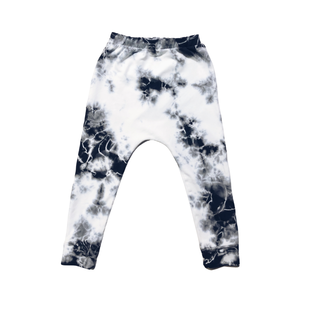 Organic Malibu Joggers Marble Tie Dye Black/White Joggers Be Mi Los Angeles