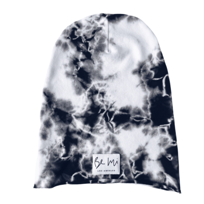 Baby Organic Beanie Tie Dye Beanies Be Mi Los Angeles S (6m - 2yrs) Marble Black White
