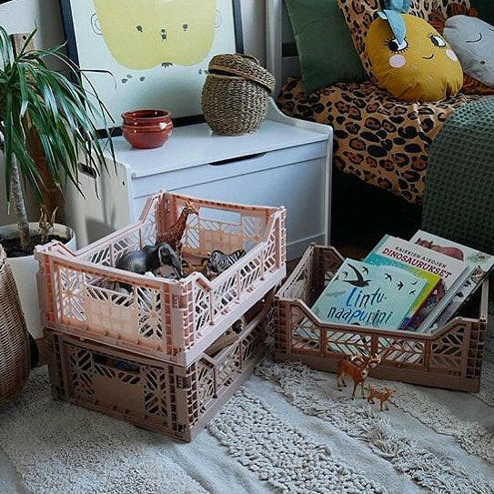 Folding Crate - Warm Taupe Toy Storage Aykasa