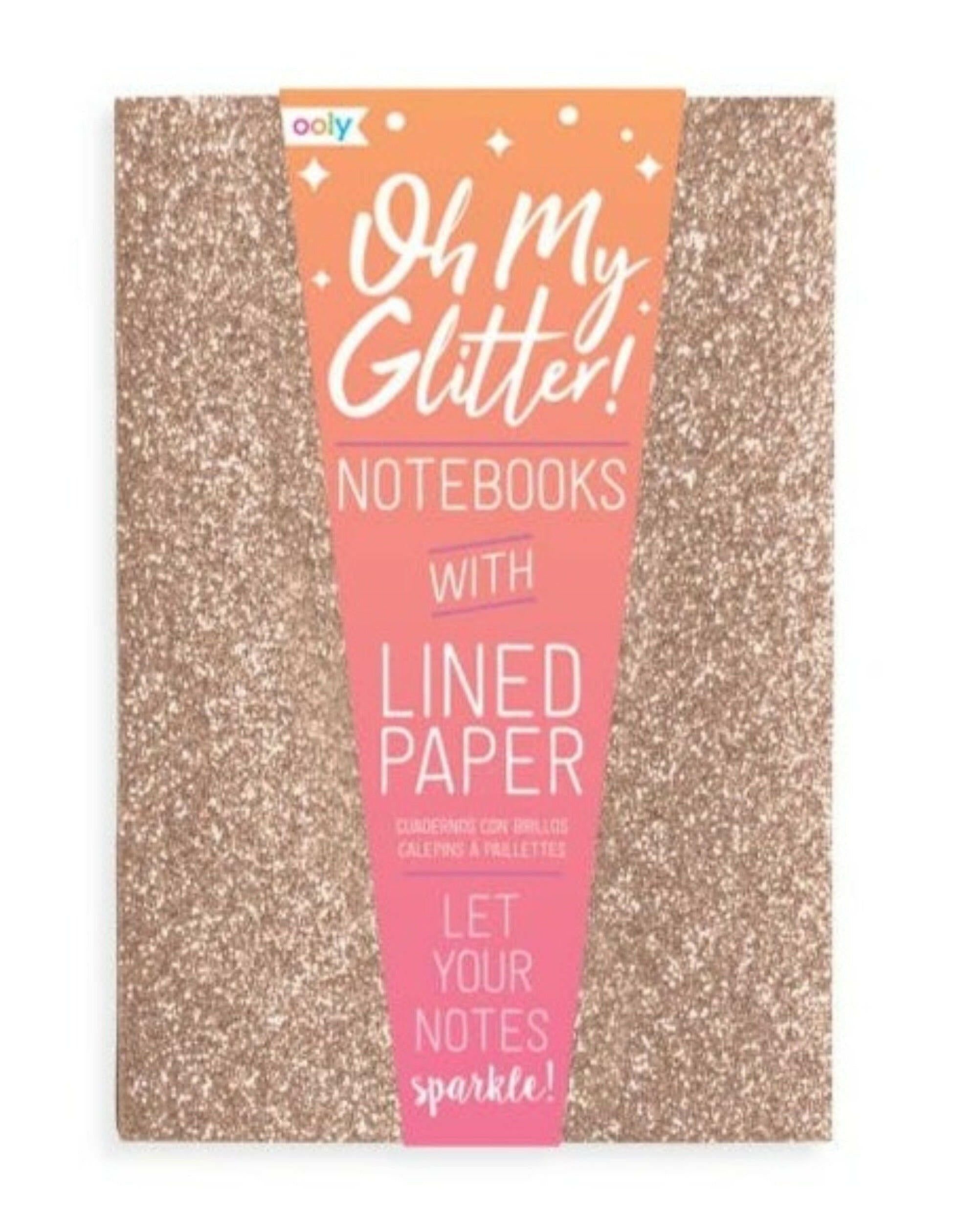 Oh My Glitter! Notebooks: Gold & Bronze - Set of 3 Art Supplies OOLY - Art & School Supplies