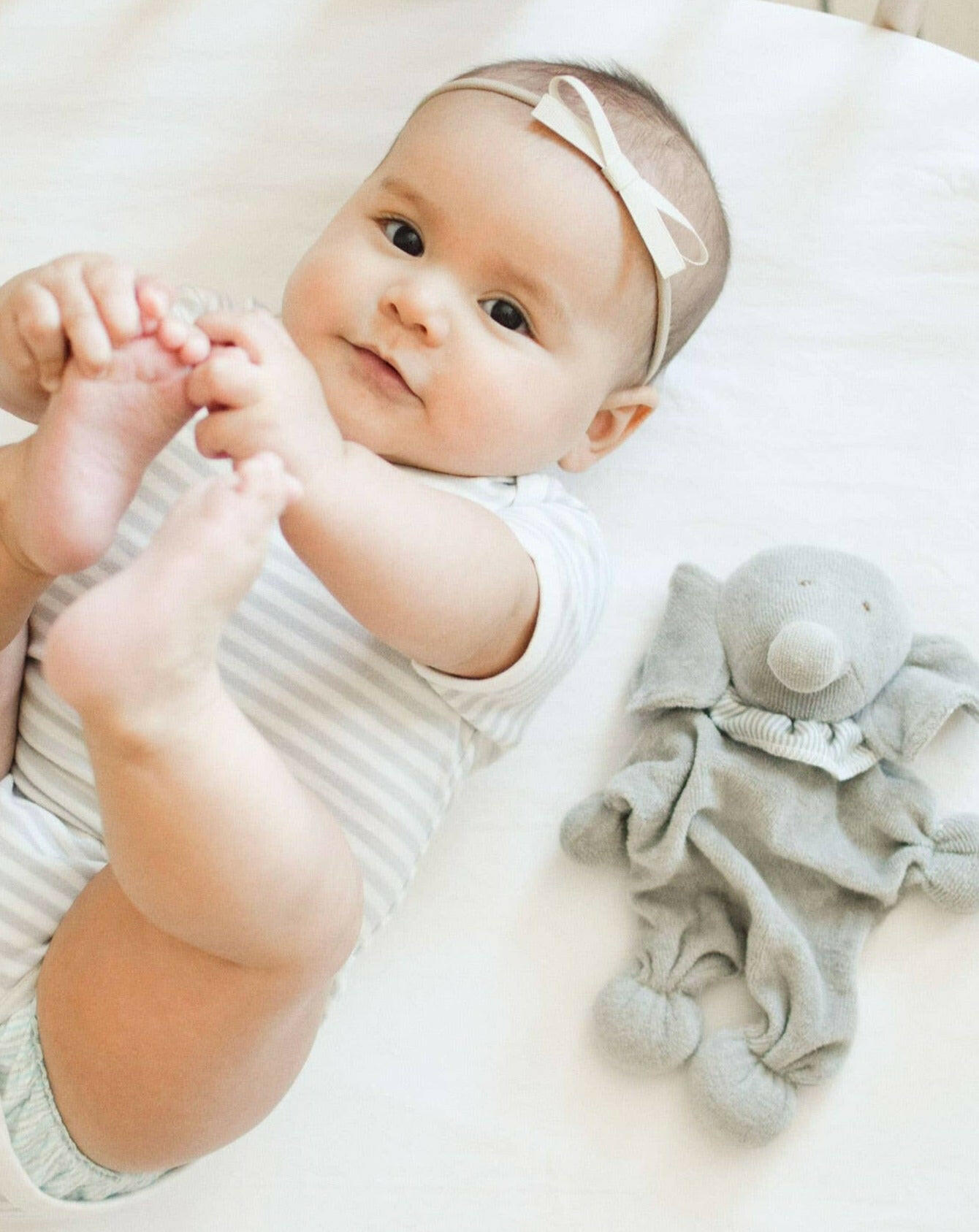 Organic Elephant Lovey Doll - Classic Grey Lovey Under the Nile