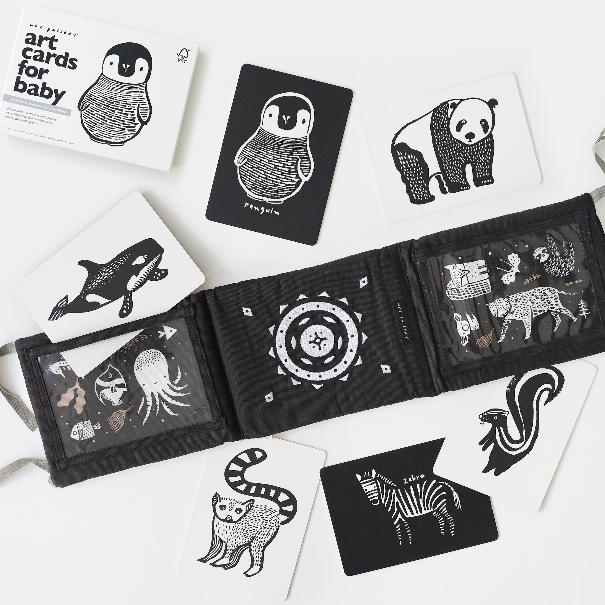 Tummy Time Art Bundle Gift Sets Wee Gallery Black and White