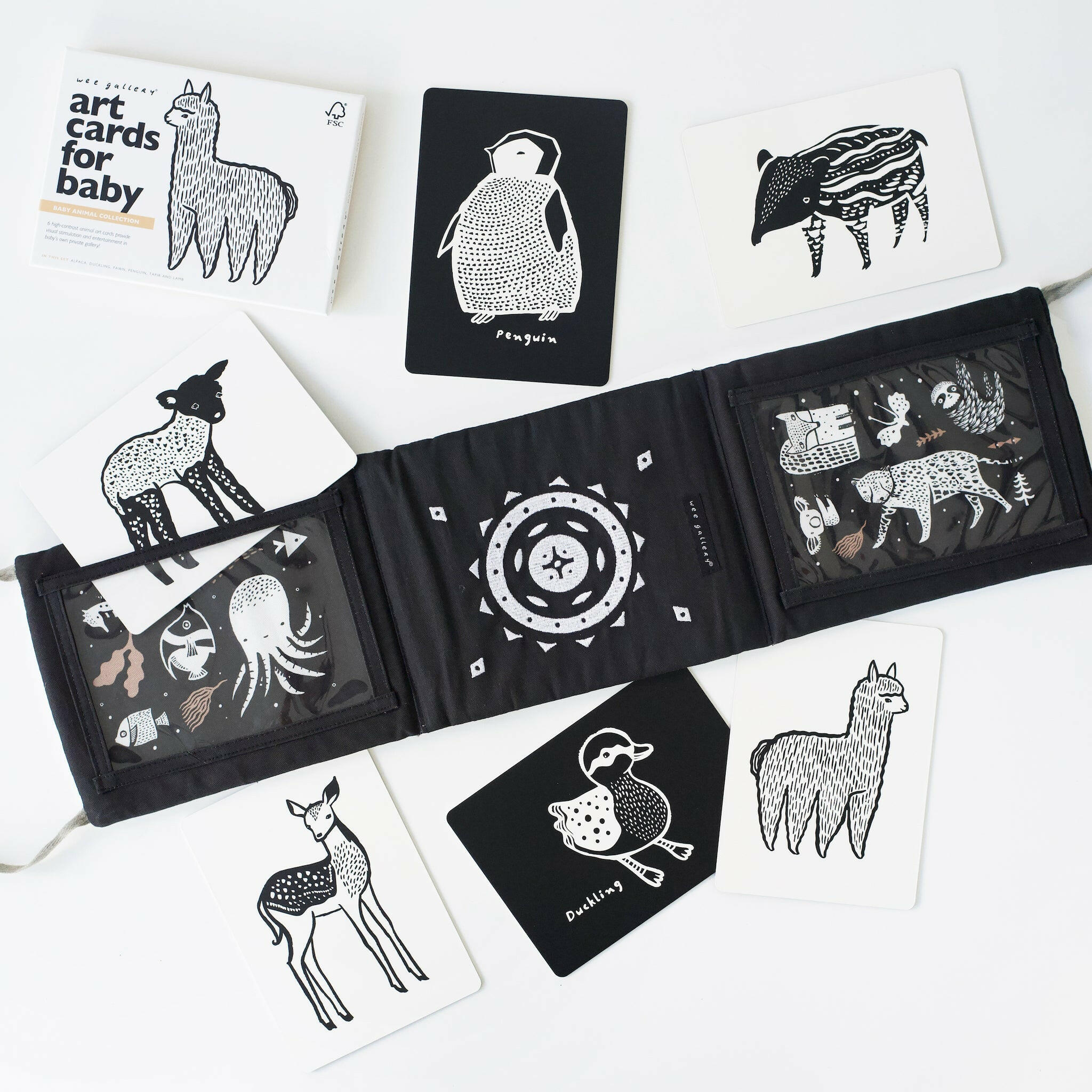 Tummy Time Art Bundle Gift Sets Wee Gallery Baby Animals