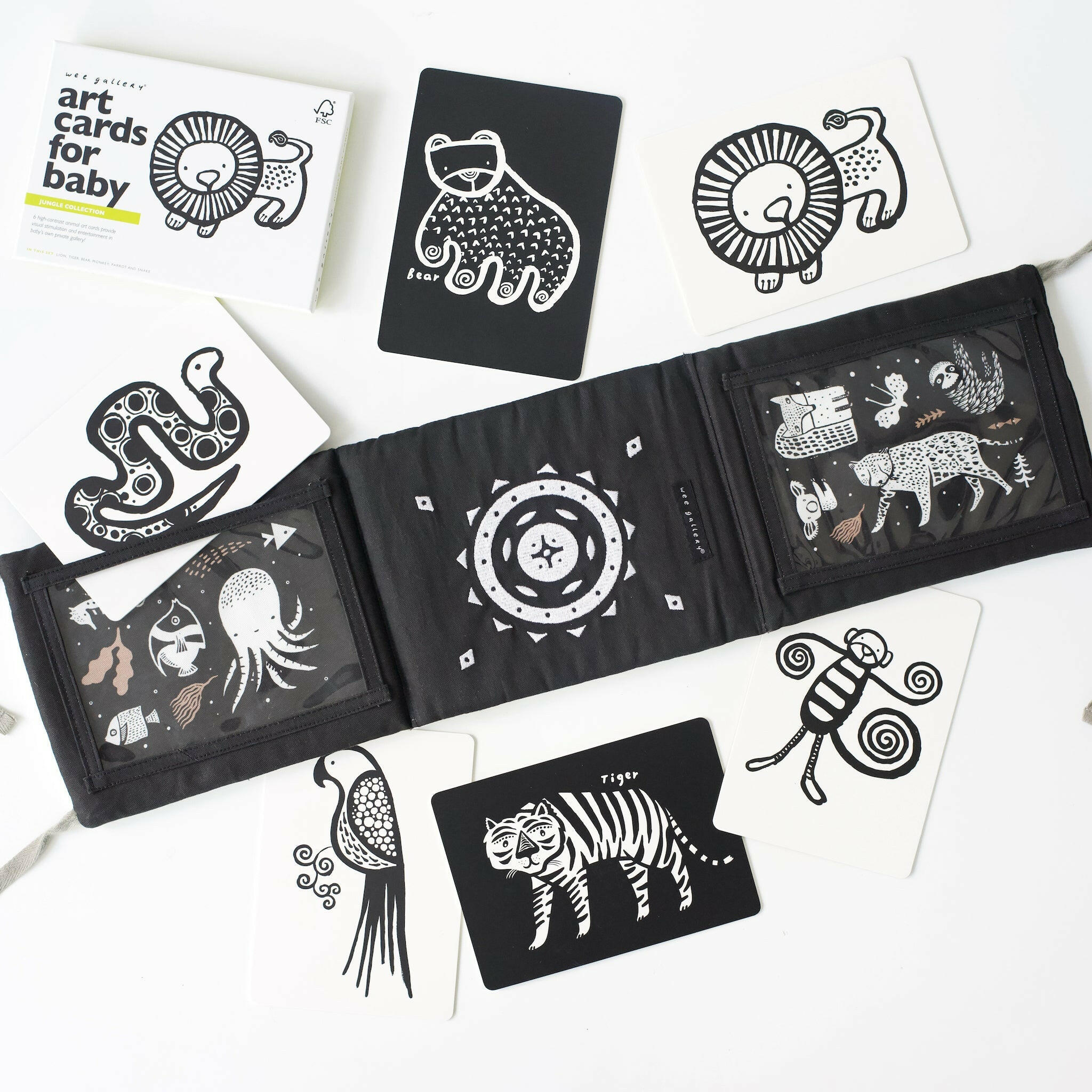 Tummy Time Art Bundle Gift Sets Wee Gallery Jungle