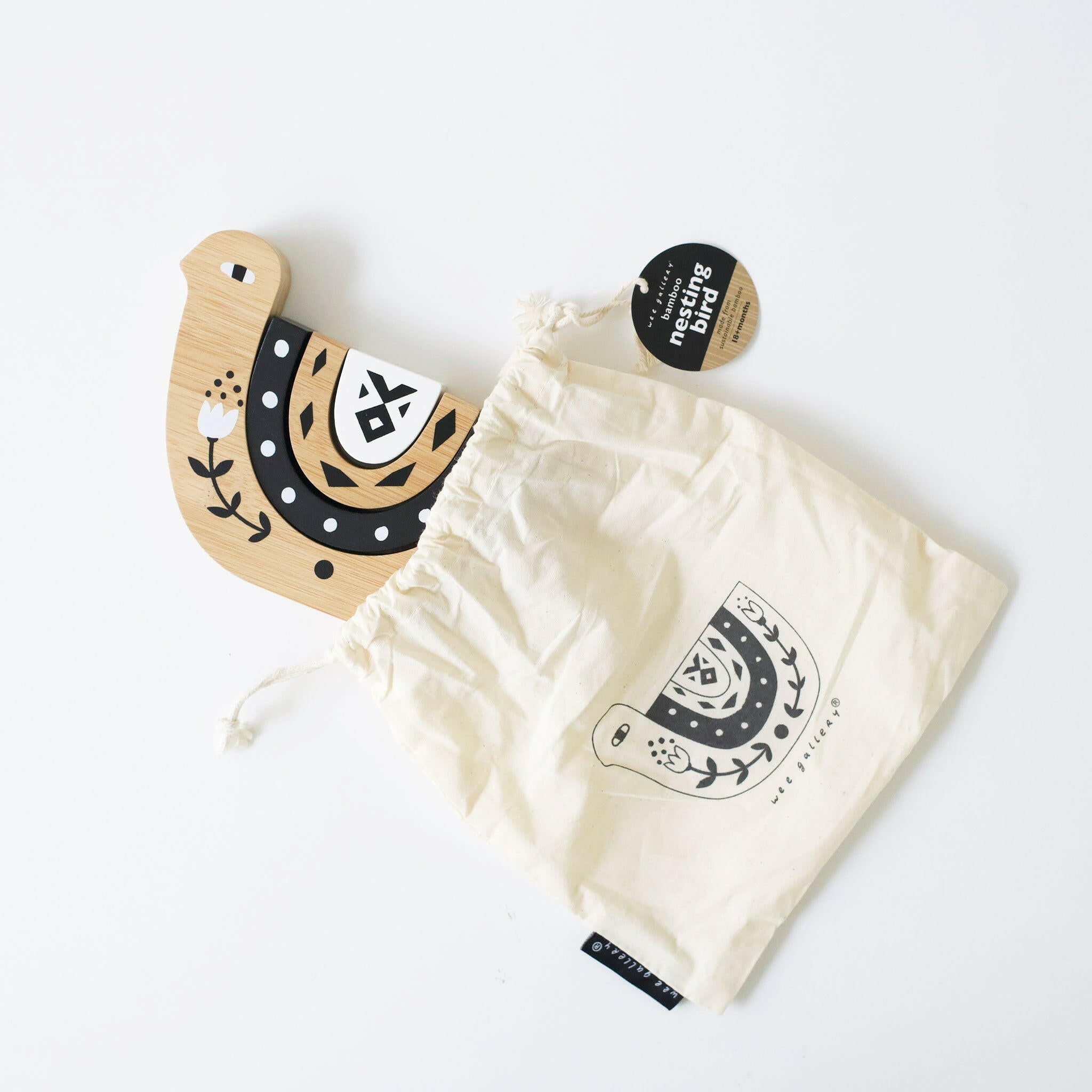 Bamboo Nesting Bird Wooden Toys Wee Gallery