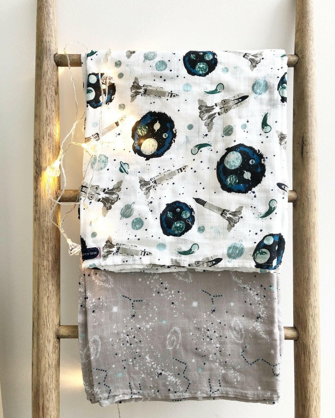 Space & Galaxy Luxury Muslin Snuggle Blanket Baby Essentials Bebe Au Lait