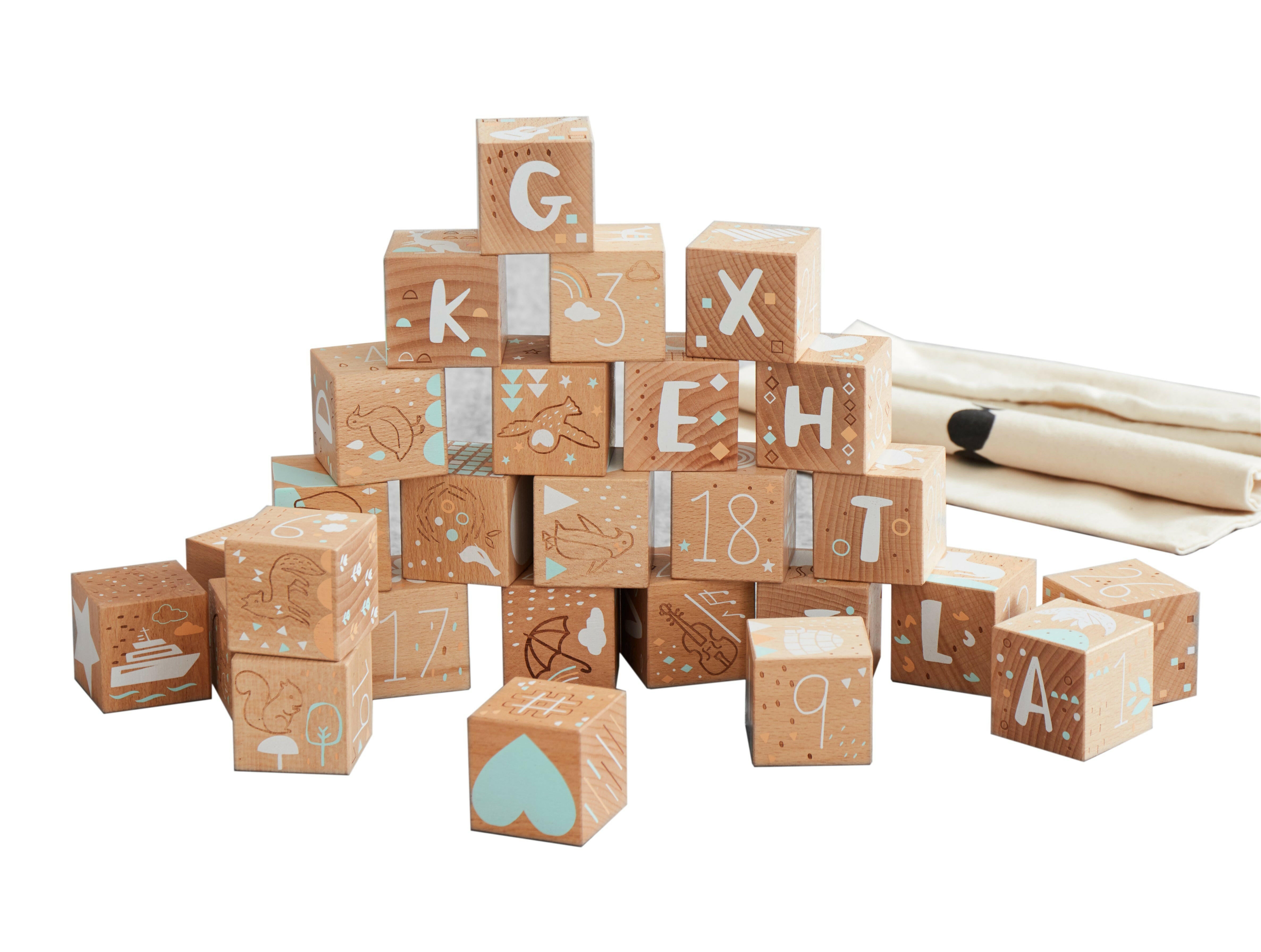 Keepsake Etched Baby Blocks Educational Wonder & Wise