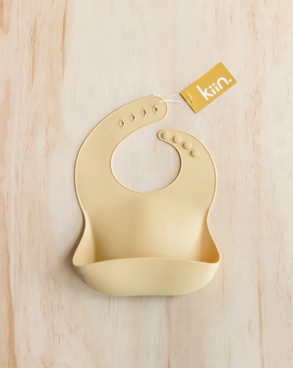 Silicone Baby Feeding Bib Feeding Kiin Baby Beige