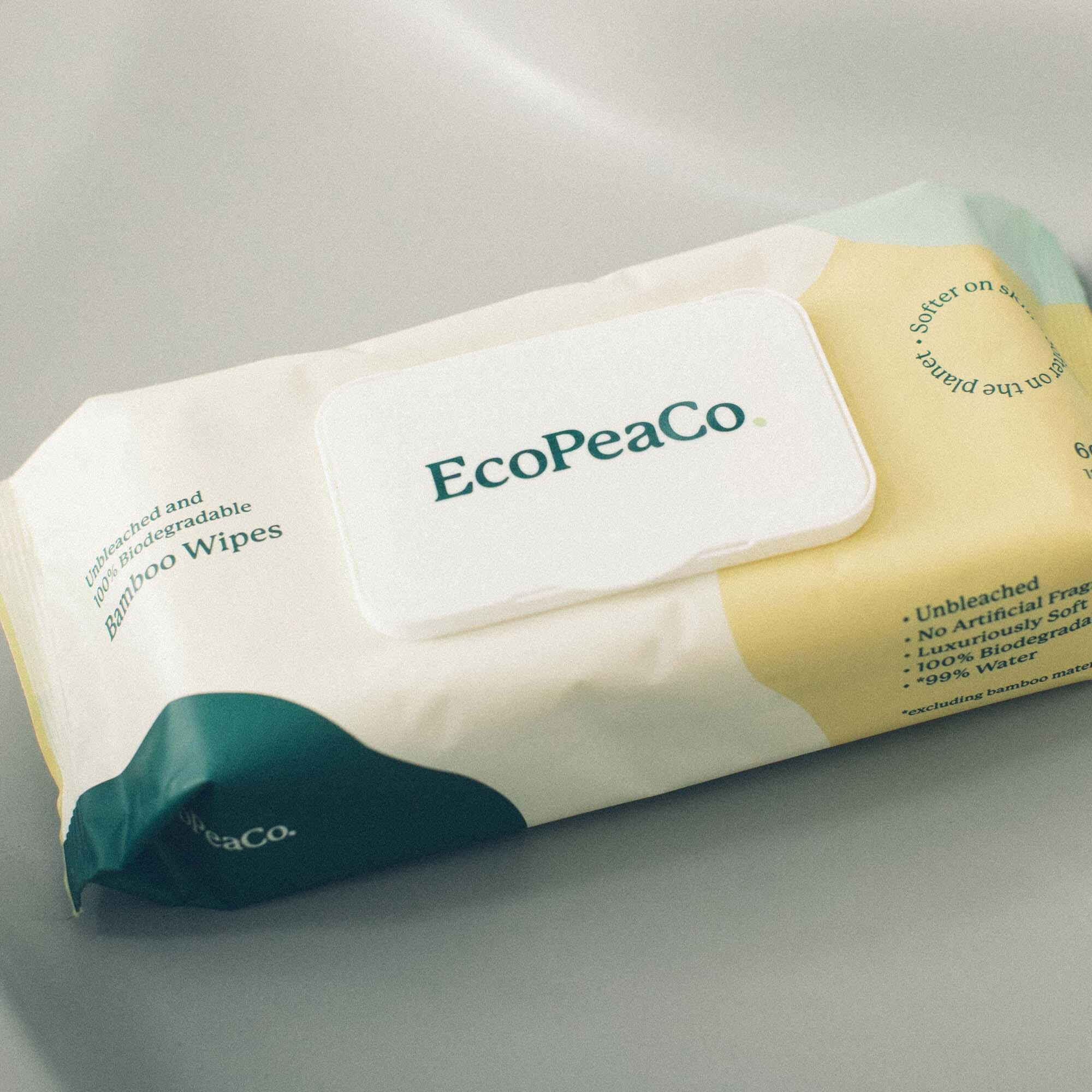 Box of Unbleached Bamboo Wipes Wipes Eco Pea Co.