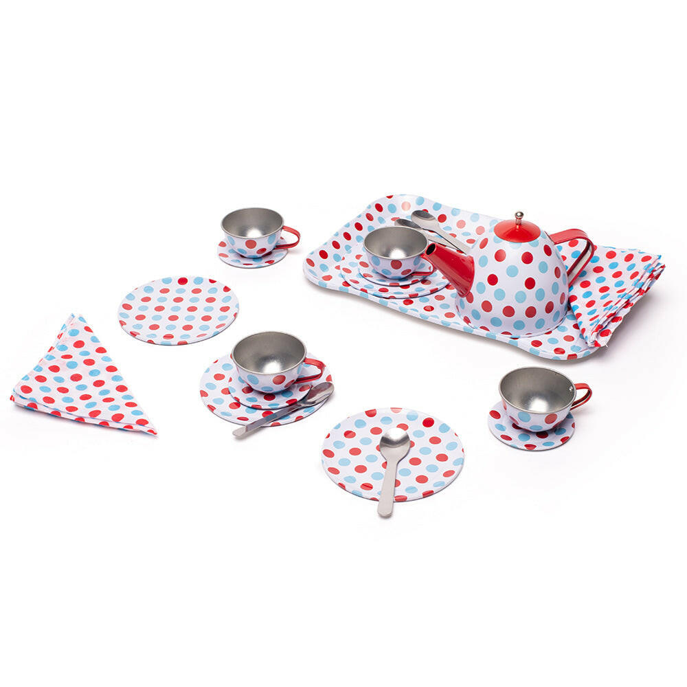 Spotted Tea Set in a Case by Bigjigs Toys US  Bigjigs Toys US