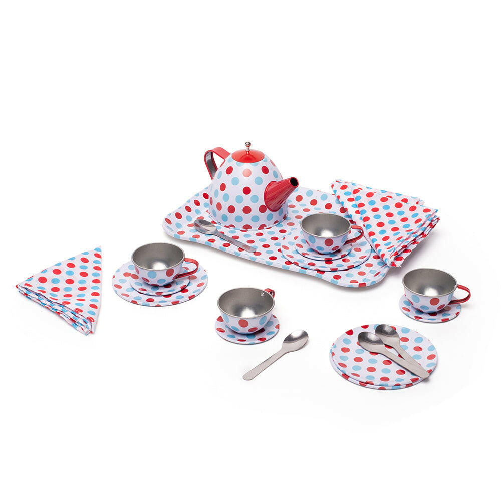 Spotted Tea Set in a Case by Bigjigs Toys US  Bigjigs Toys US
