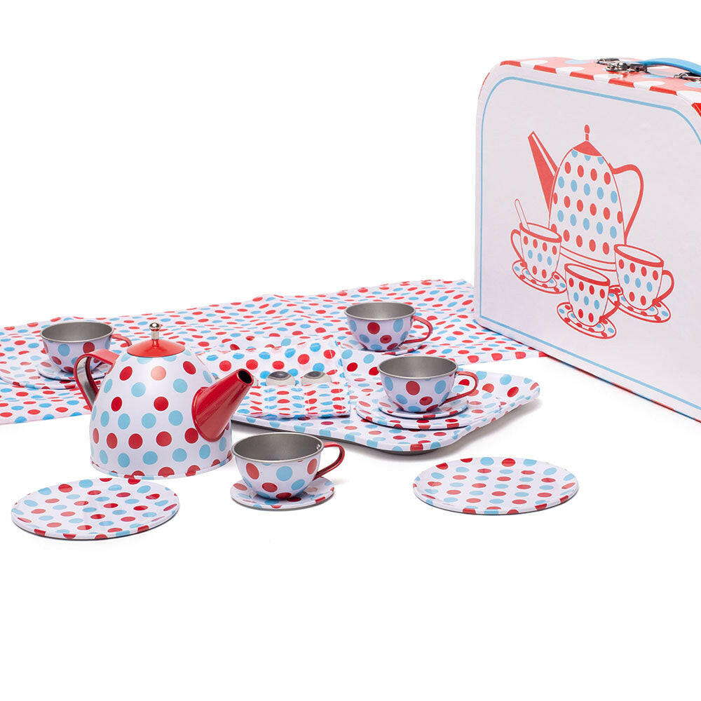 Spotted Tea Set in a Case by Bigjigs Toys US  Bigjigs Toys US
