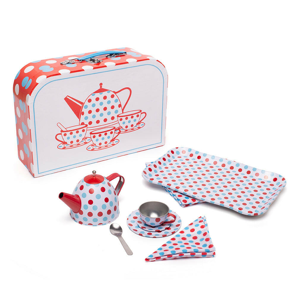 Spotted Tea Set in a Case by Bigjigs Toys US  Bigjigs Toys US