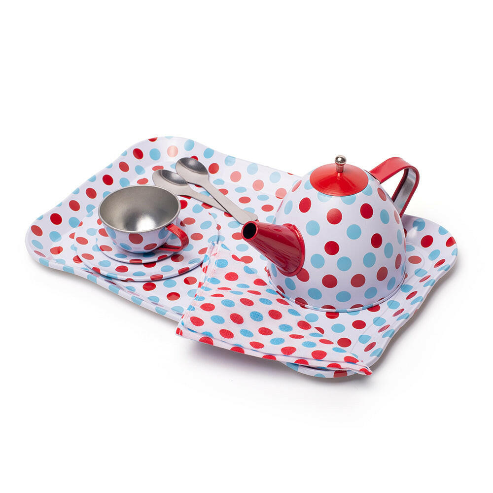 Spotted Tea Set in a Case by Bigjigs Toys US  Bigjigs Toys US