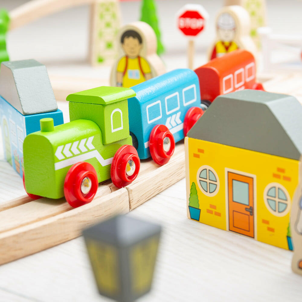 Town and Country Train Set by Bigjigs Toys US Bigjigs Toys US