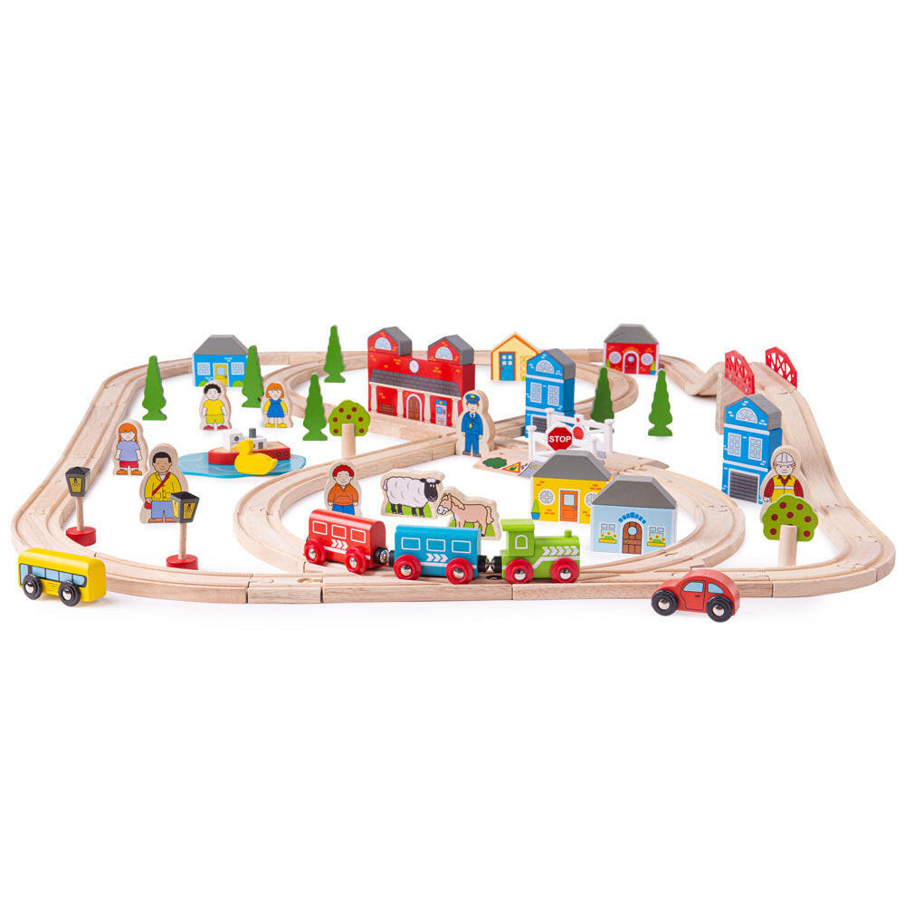 Town and Country Train Set by Bigjigs Toys US  Bigjigs Toys US