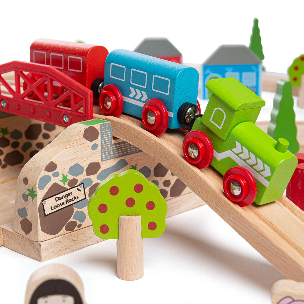 Road & Rail Train Set by Bigjigs Toys US  Bigjigs Toys US