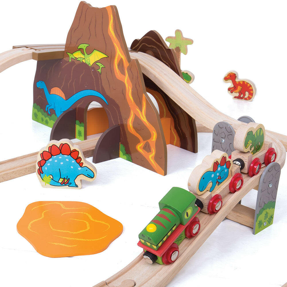 Dinosaur Railway Set by Bigjigs Toys US  Bigjigs Toys US