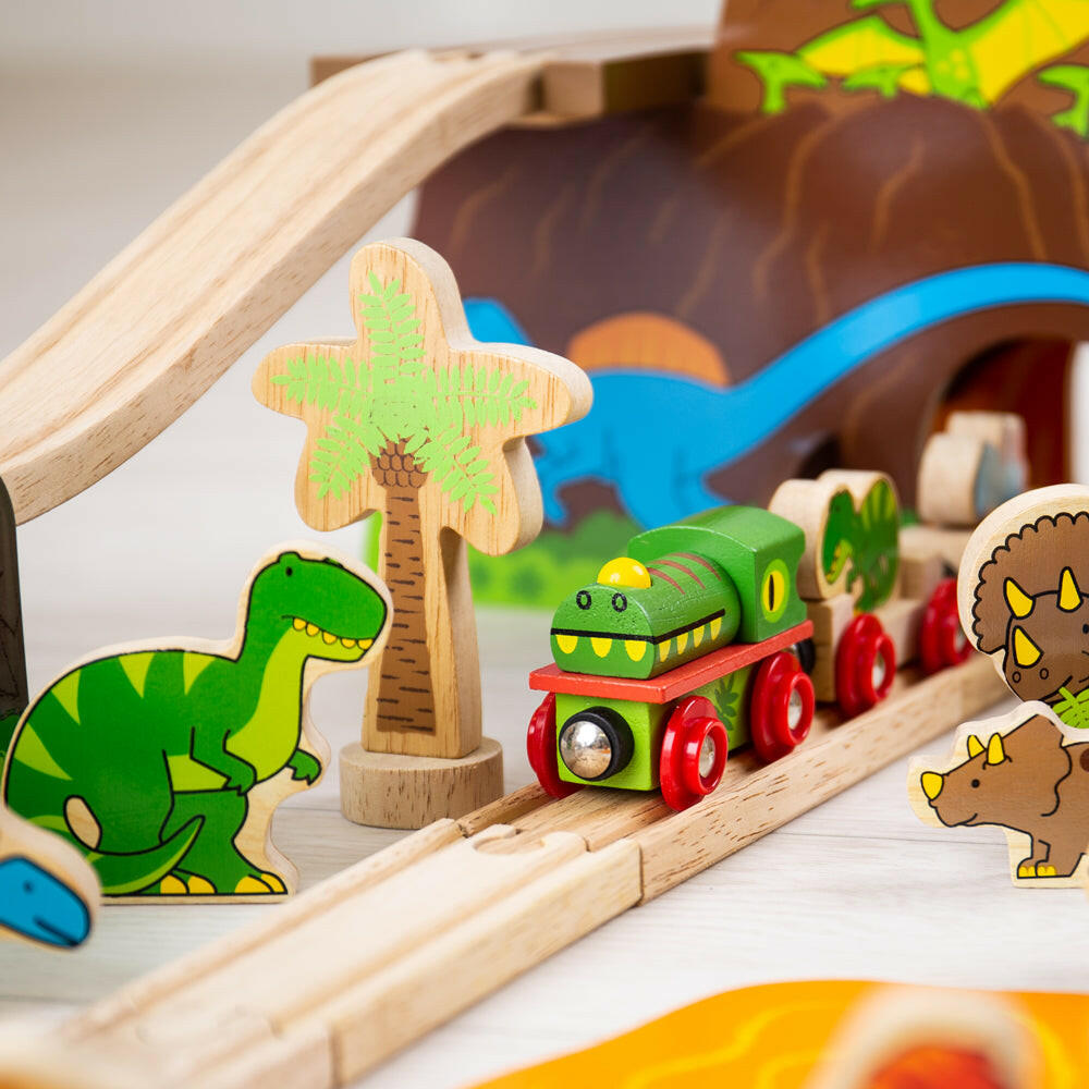 Dinosaur Railway Set by Bigjigs Toys US  Bigjigs Toys US