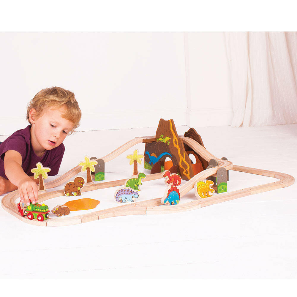 Dinosaur Railway Set by Bigjigs Toys US  Bigjigs Toys US