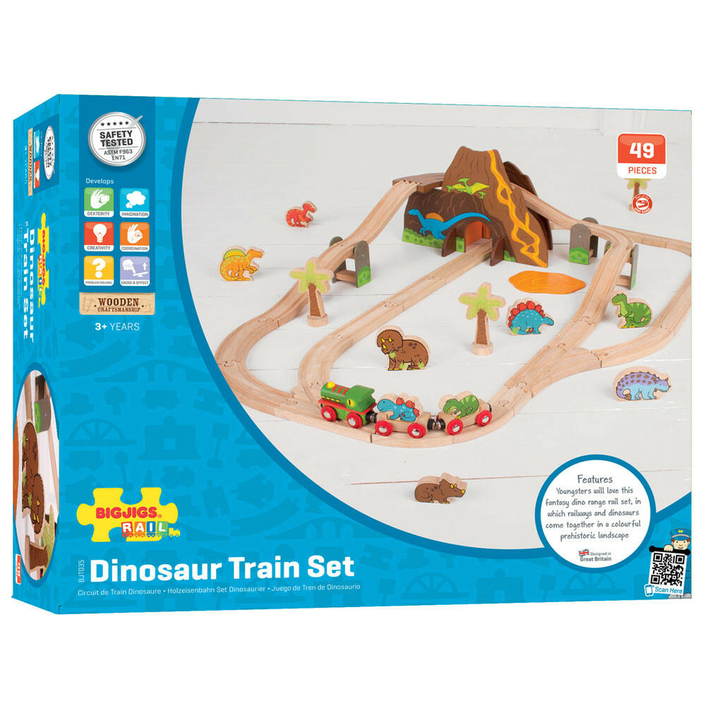 Dinosaur Railway Set by Bigjigs Toys US  Bigjigs Toys US
