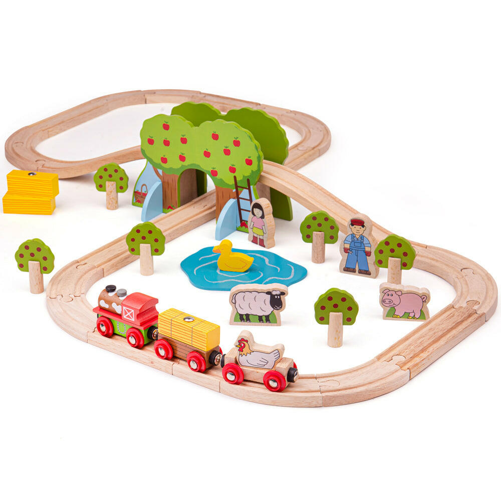 Farm Train Set by Bigjigs Toys US Bigjigs Toys US
