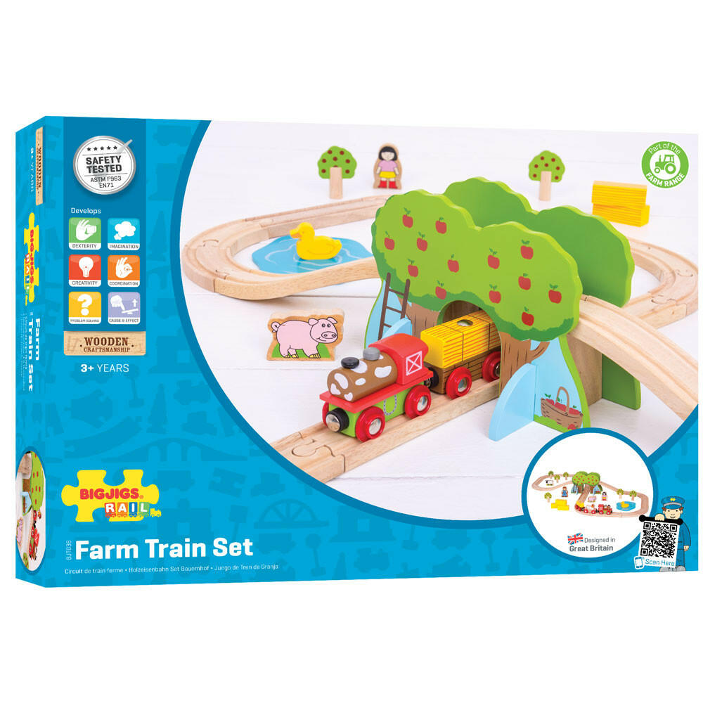 Farm Train Set by Bigjigs Toys US Bigjigs Toys US