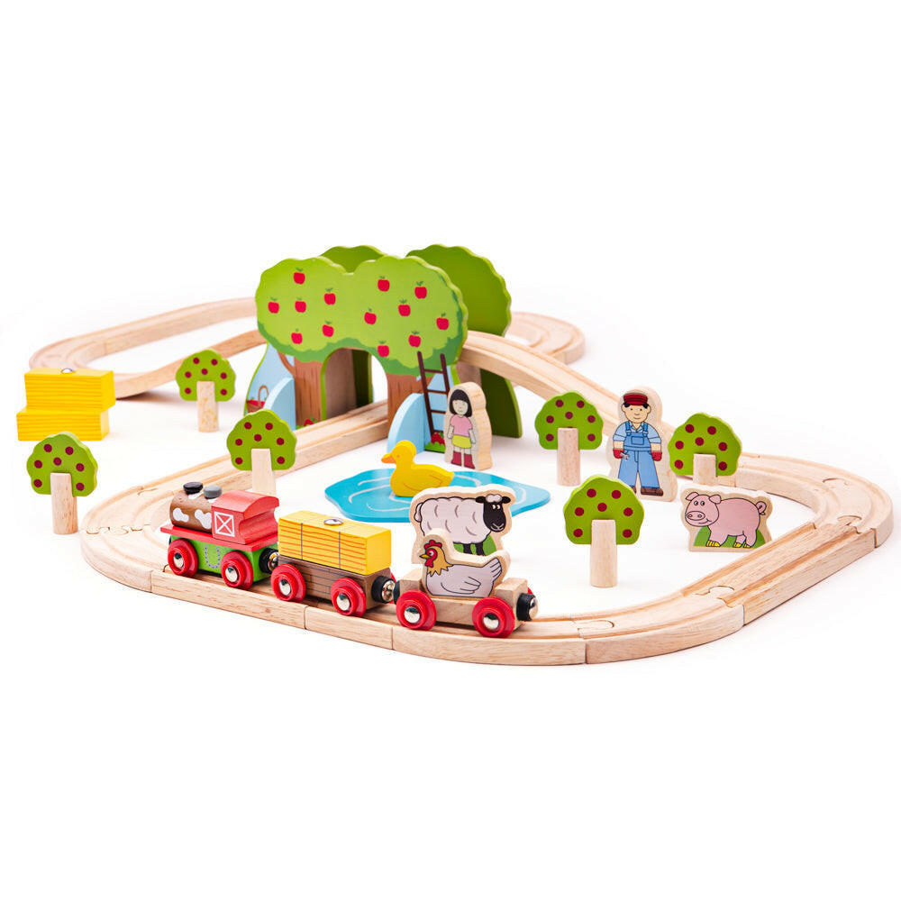 Farm Train Set by Bigjigs Toys US Bigjigs Toys US