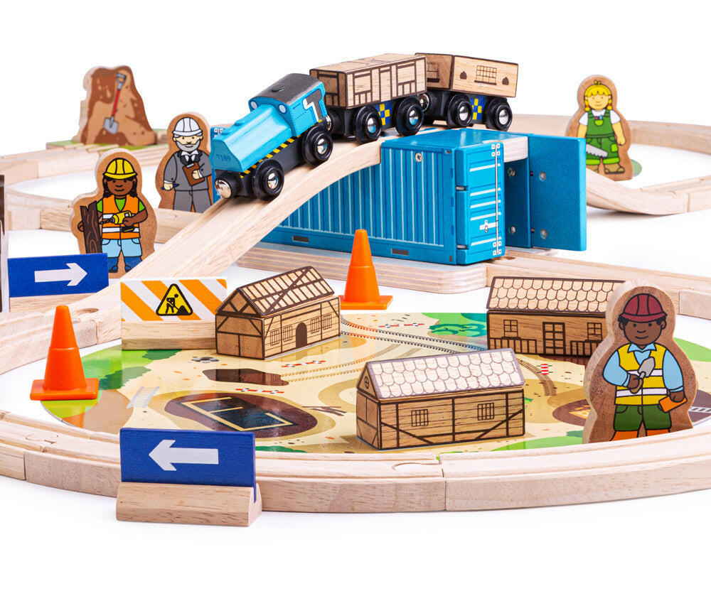 Construction Train Set by Bigjigs Toys US Bigjigs Toys US