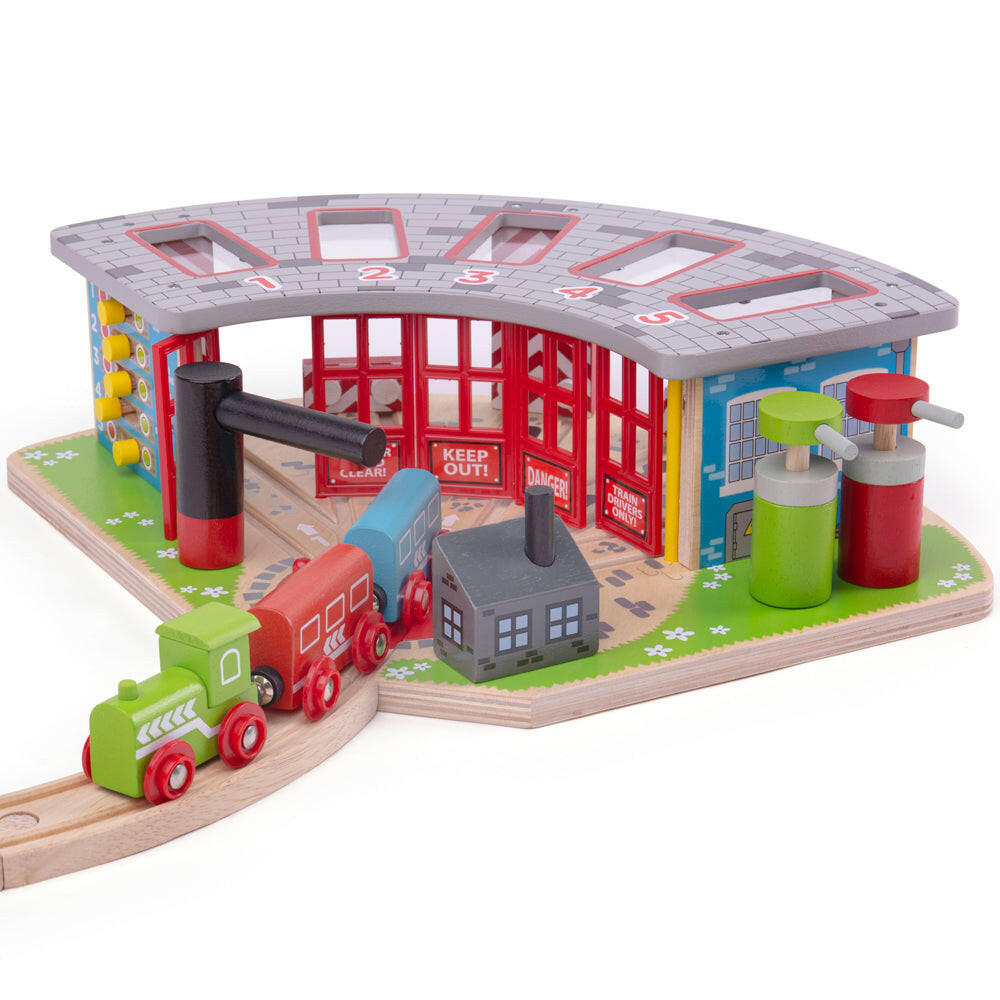 Five Way Engine Shed by Bigjigs Toys US  Bigjigs Toys US