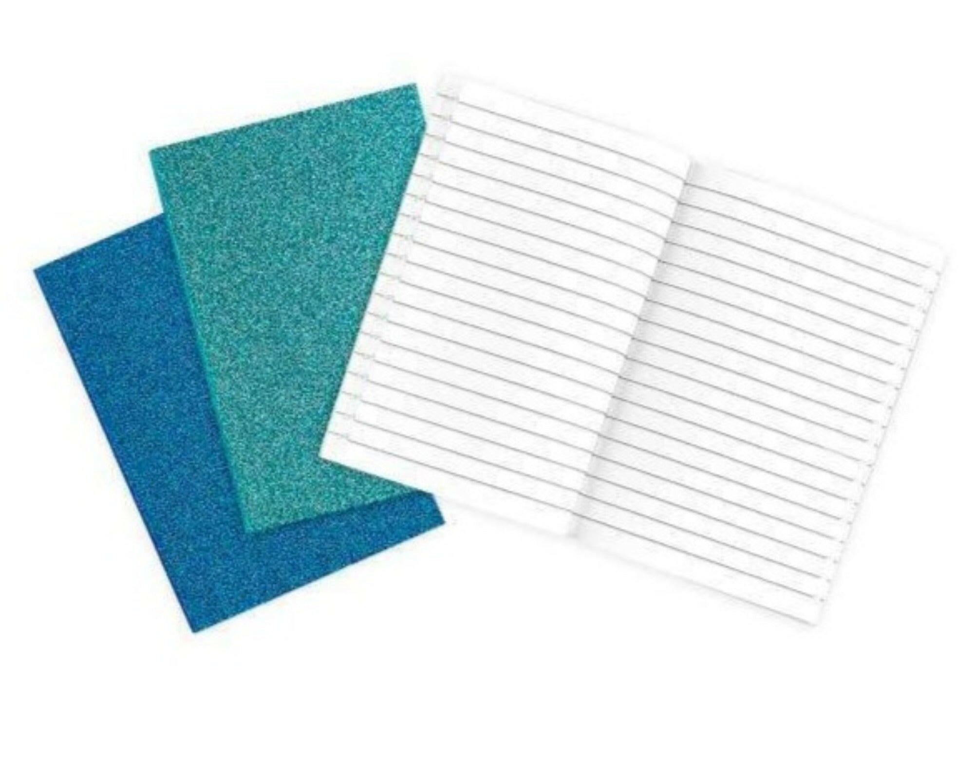 Oh My Glitter! Notebooks: Aquamarine & Sapphire - Set of 3 Art Supplies OOLY - Art & School Supplies