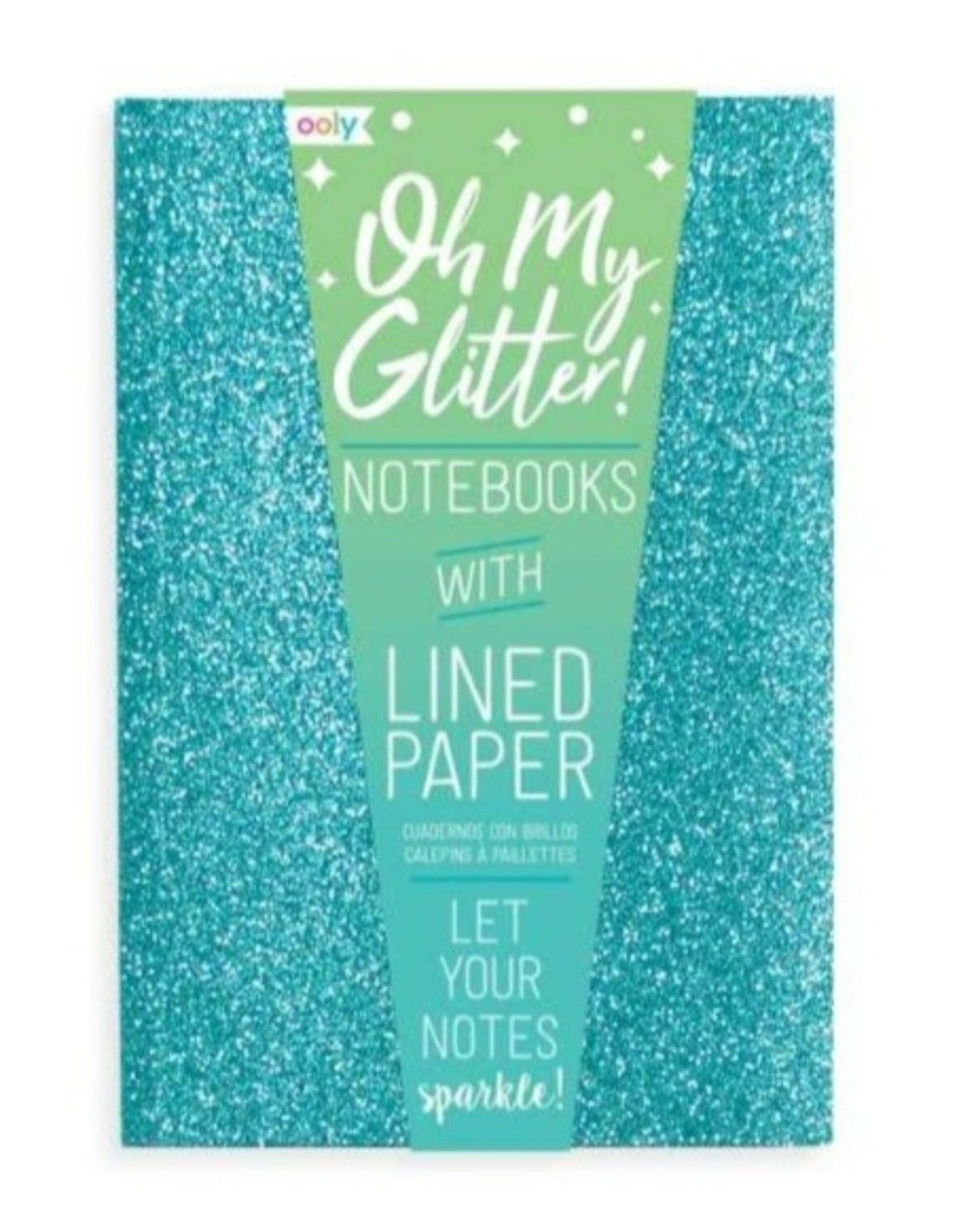 Oh My Glitter! Notebooks: Aquamarine & Sapphire - Set of 3 Art Supplies OOLY - Art & School Supplies
