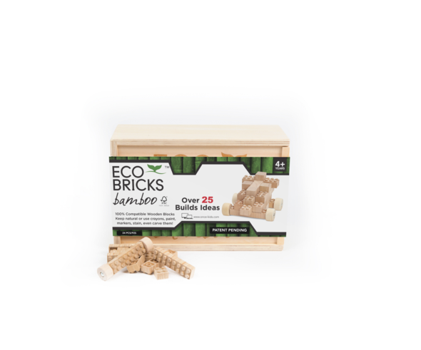 Eco-bricks Bamboo - 24 Piece Blocks Once Kids