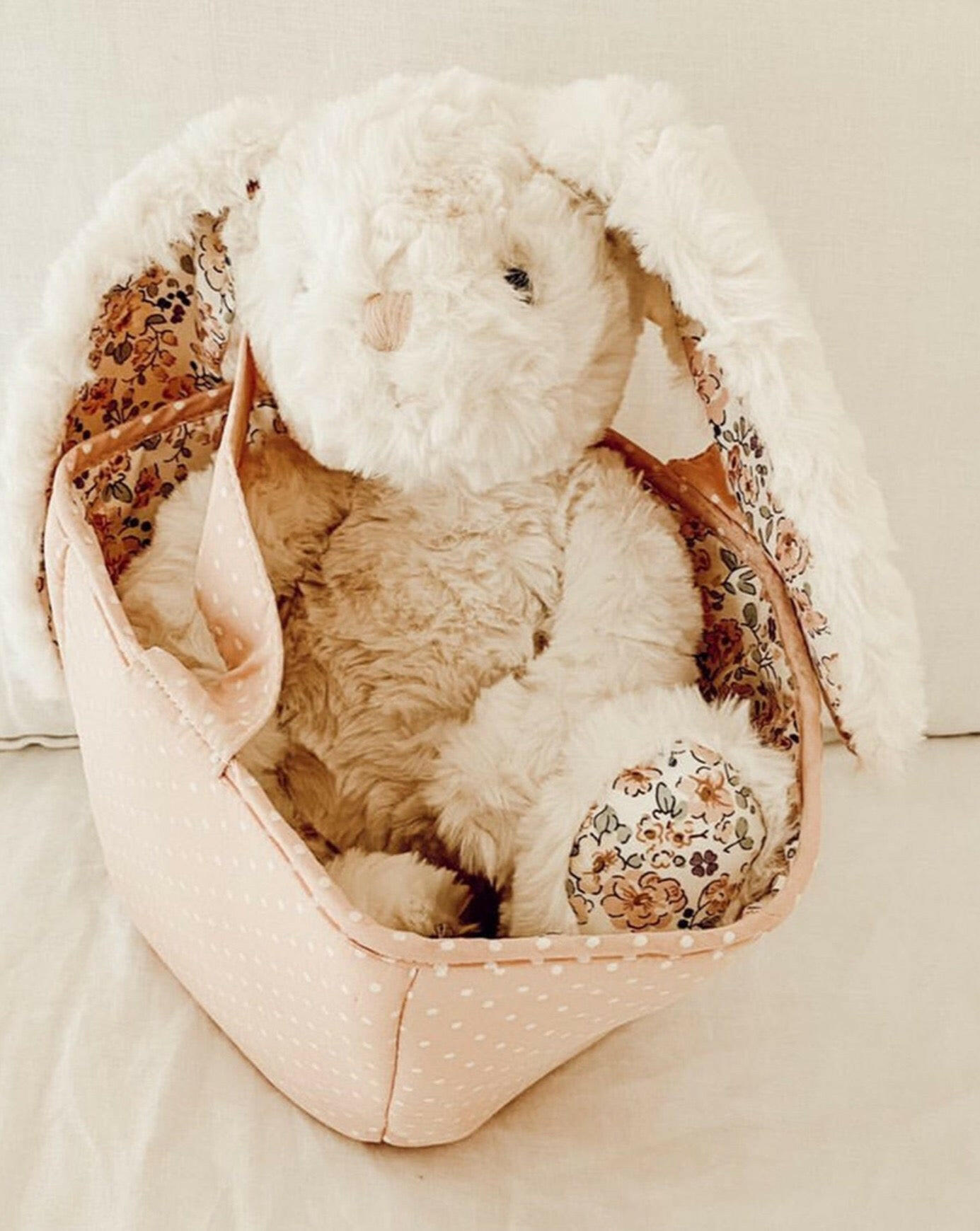 Faith - Cream Floral Bunny Stuffies Mon Ami