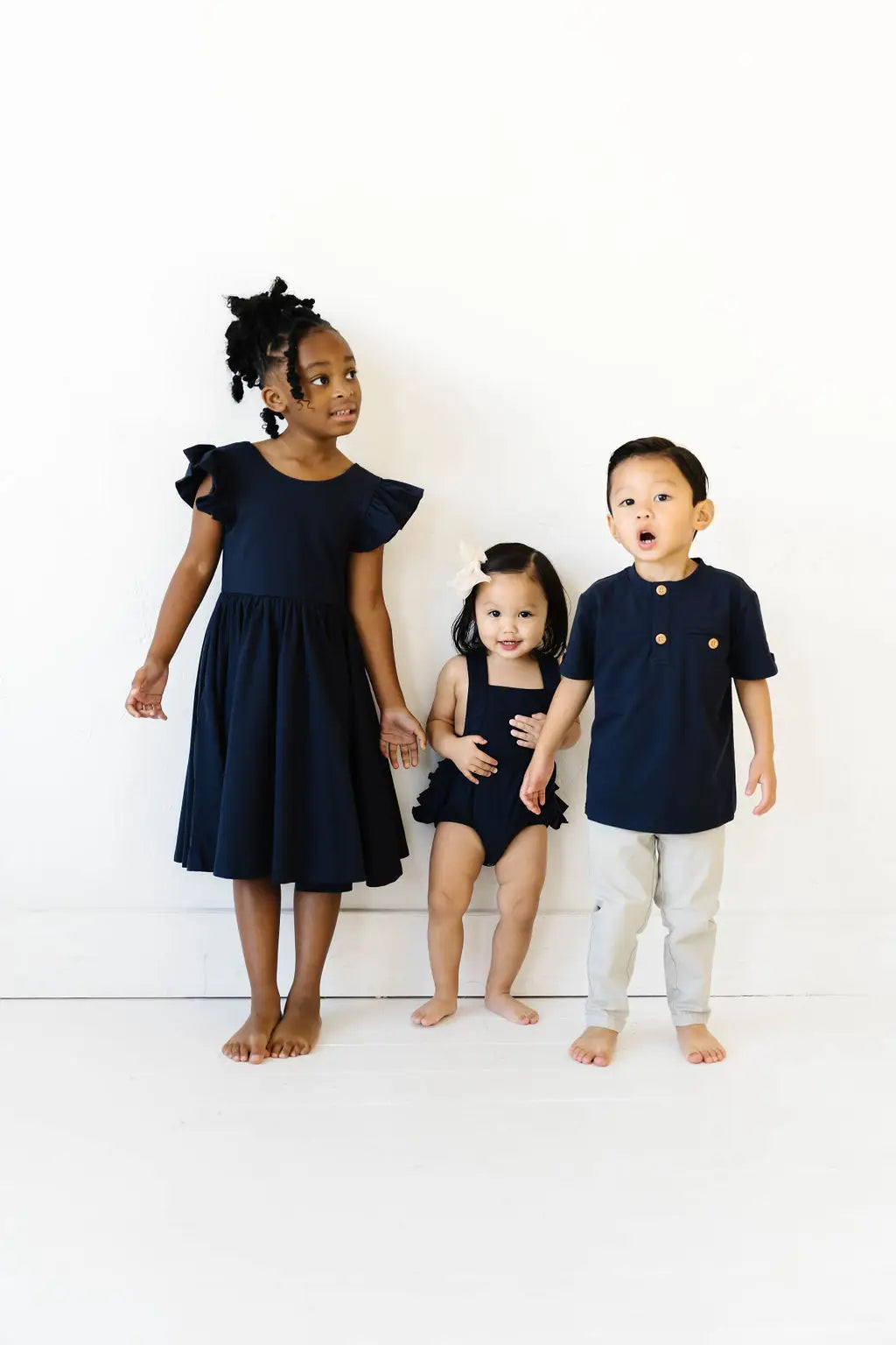 Olivia Dress in Navy Ollie Jay
