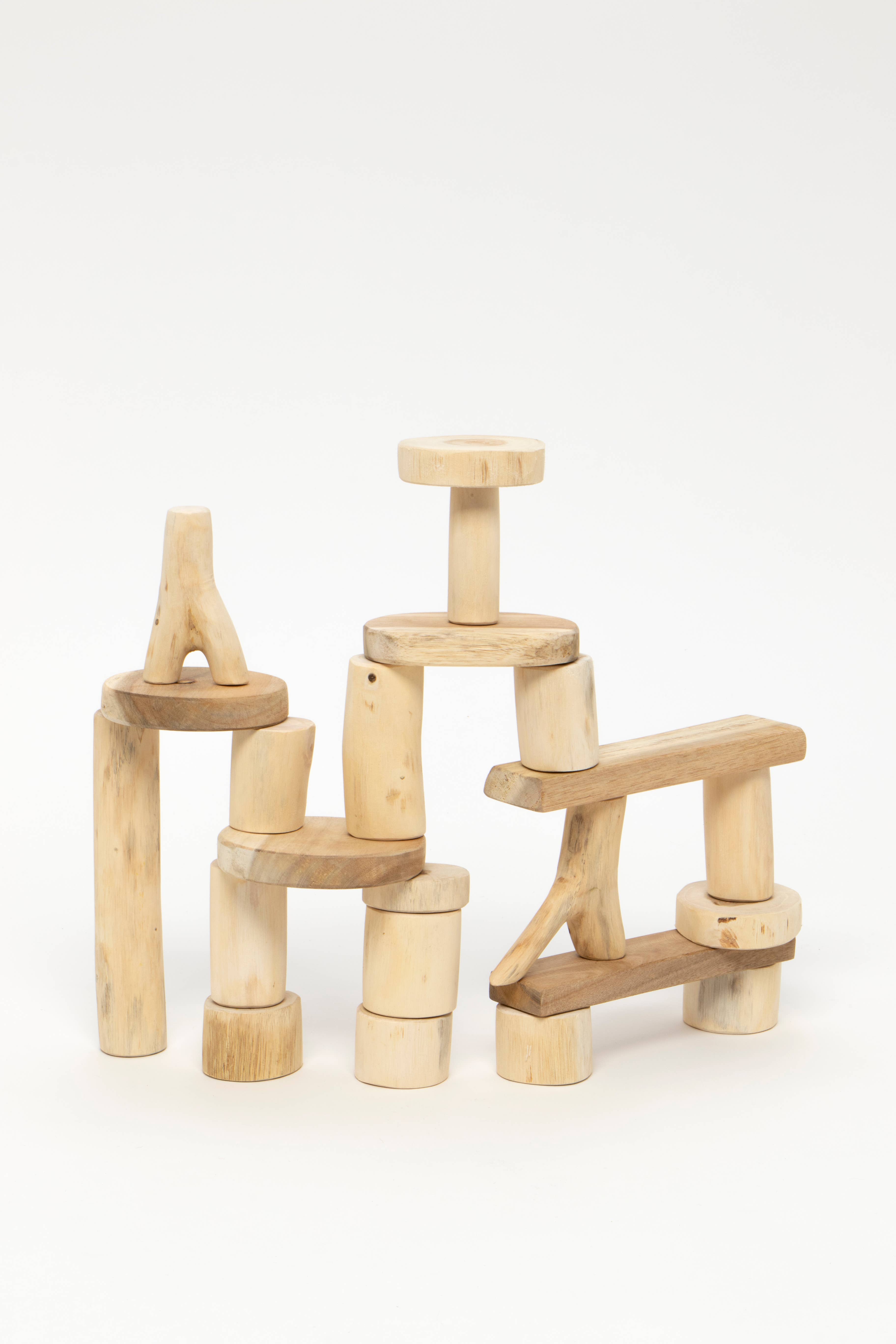 Bark-less Tree Blocks - 21 pcs Blocks Tree Blocks